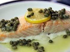 Fish Salmon Steamed - White Rice / Add Lemon Caper Sauce